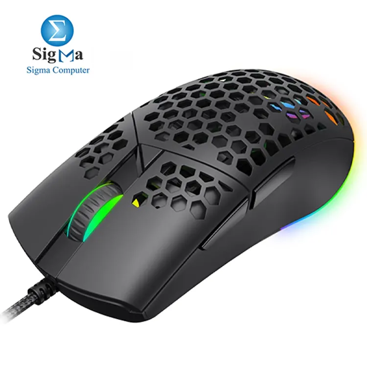 Havit MS1036 RGB Gaming Mouse     Optical sensor  4-level adjustable DPI  programmable buttons  ergonomic anti-slip design  RGB lighting  adjustable weights  USB wired  multi-OS compatible.