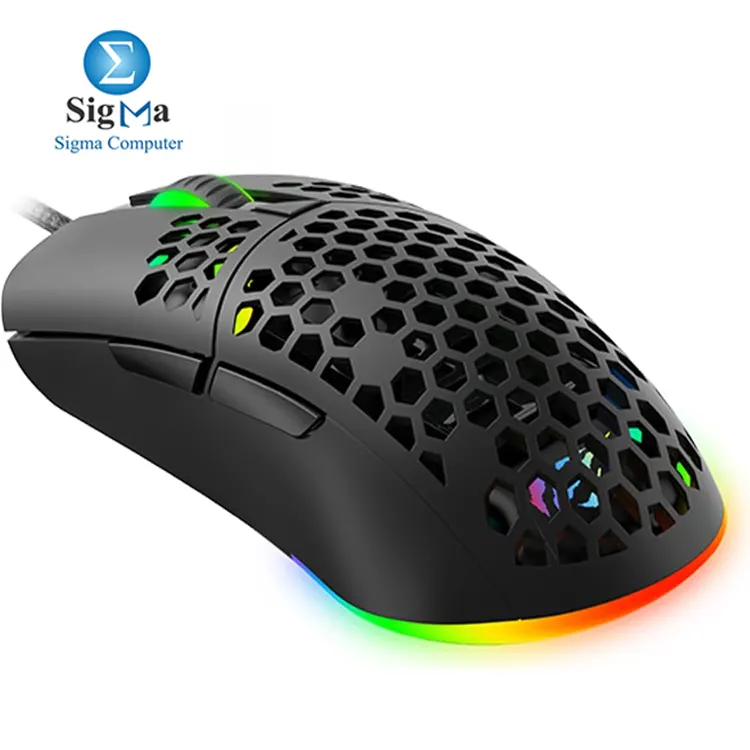Havit MS1036 RGB Gaming Mouse     Optical sensor  4-level adjustable DPI  programmable buttons  ergonomic anti-slip design  RGB lighting  adjustable weights  USB wired  multi-OS compatible.