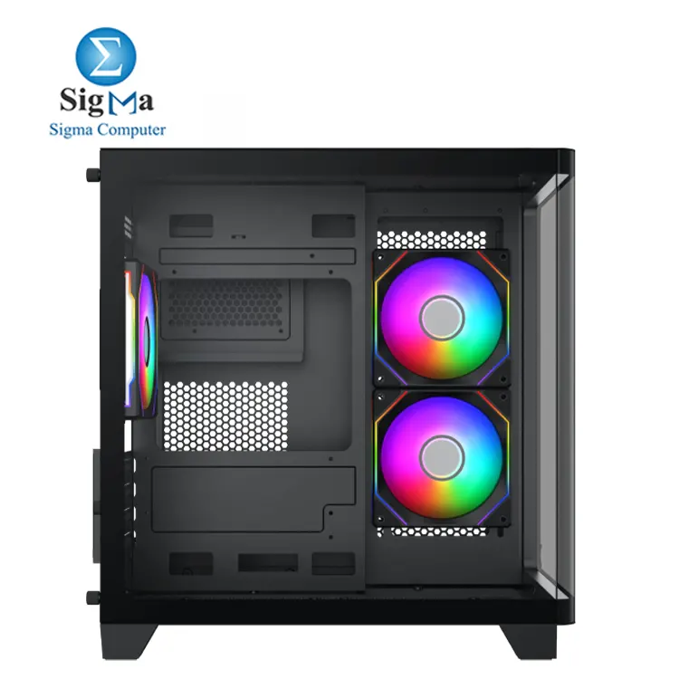 Xigmatek Pano M Nano 3GF M-ATX Case, 330mm GPU, 158mm CPU Cooler, 165mm PSU, 240mm Radiator (Top/MB), Up to 7 Fans, 3 Drive Bays, USB 3.0 x1, Curved Tempered Glass, Dust Filters, Steel Build.