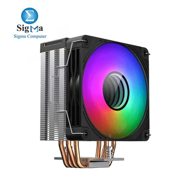 Xigmatek EPIX II – 120mm RGB CPU Air Cooler, 4x Ø6mm heat pipes, 225W TDP, 69.3 CFM airflow, ≤28.6 dBA, Intel & AMD compatible.