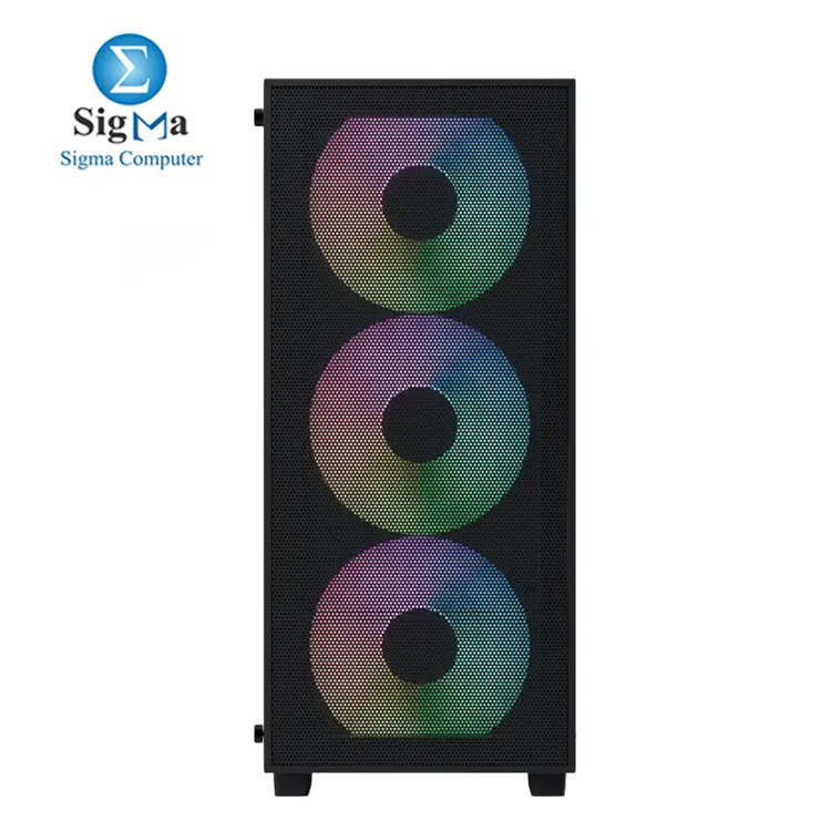 Aerocool B509A Flow + LUX 650W Bronze – Mid Tower case with mesh front, tempered glass, supports ATX boards & 340mm GPUs, includes 650W 80+ Bronze PSU with 88% efficiency, flat cables, and full protections