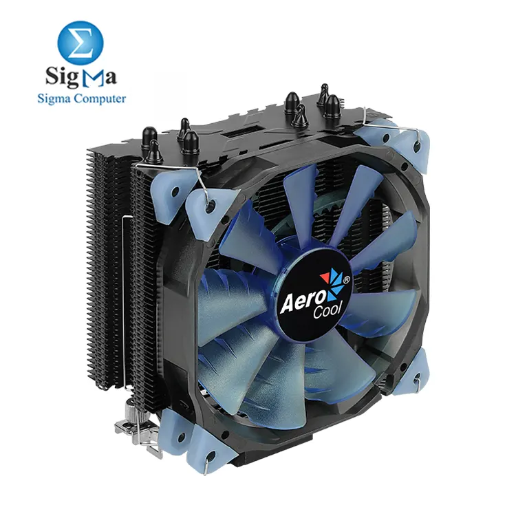 Aerocool Verkho 4 Dark     CPU air cooler with 4x6mm heat pipes  120mm PWM fan  145W TDP  and wide Intel AMD socket compatibility.
