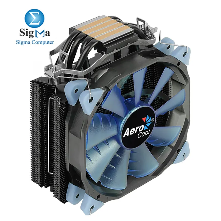 Aerocool Verkho 4 Dark     CPU air cooler with 4x6mm heat pipes  120mm PWM fan  145W TDP  and wide Intel AMD socket compatibility.