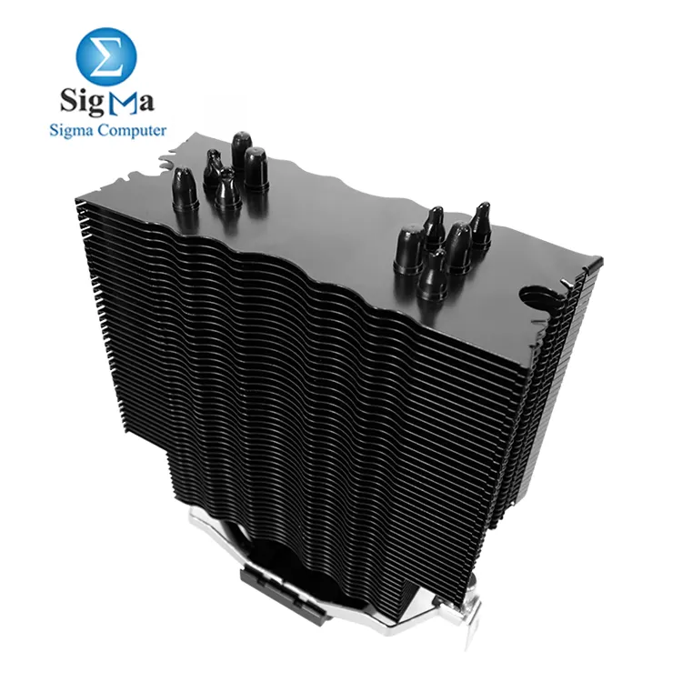 Aerocool Verkho 5 Dark – CPU air cooler with 5×6mm heat pipes, 120mm PWM fan, blue LED, black-coated fins, TDP up to 150W, Intel & AMD socket support.